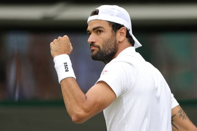Matteo Berrettini, ITA, during third round of 2023 All England Lawn Tennis Championships at Wimbledon, gentlemens singles, London, 08 07 2023