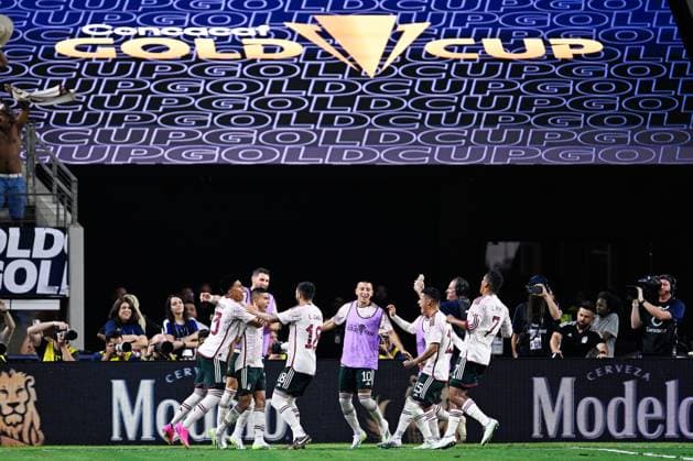 RECORD DATE NOT STATED 2023 CONCACAF Gold Cup Mexico 2-0 Costa Rica CF Orbelin Pineda celebrates his goal 1-0 of Mexico during the game Mexico (Mexican national team, Nationalteam vs Costa Rica, corresponding to Quarterfinals of the CONCACAF Gold Cup 2023, at AT-T Stadium, on July 08, 2023. <br><br> Orbelin Pineda celebra su gol 1-0 de Mexico durante el partido Mexico (Seleccion Nacional Mexicana) vs Costa Rica, correspondiente a cuartos de Final de la Copa Oro de la CONCACAF 2023, en el AT-T Stadium, el 08 de Julio de 2023. ARLINGTON TEXAS ESTADOS UNIDOS  Copyright: xJorgexMartinezx 20230708222414_CGC_CF_MEX_CRC_PINEDA187