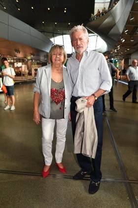 Paul Breitner with wife Bavarian Sports Award 2023 prize, honor, award ceremony BMW World Munich 08 July 2023
