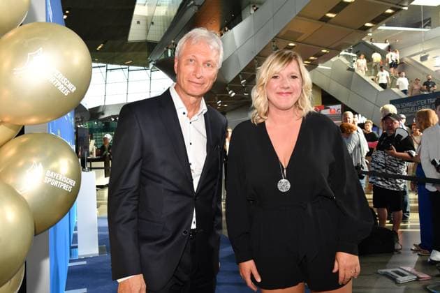 Norbert Schramm and Claudia Koreck Bavarian Sports Award 2023 prize, honor, award ceremony BMW Welt Munich 08 July 2023