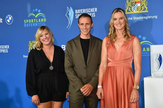 Claudia Koreck, Eric Frenzel, Denise Herrmann Wick Bavarian Sports Award 2023 prize, honor, award ceremony BMW Welt Munich 08 July 2023
