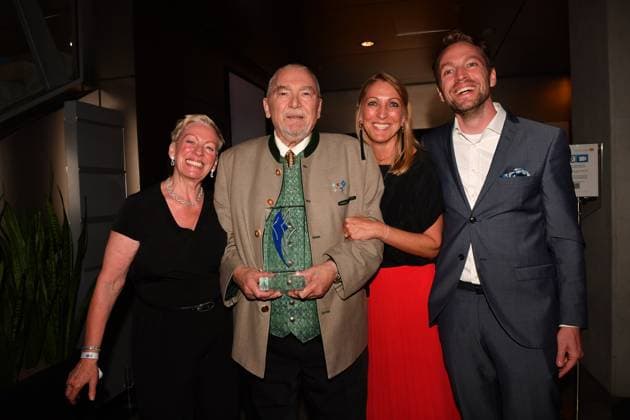Wolfgang Kink with wife and children Bavarian Sports Award 2023 prize, honor, award ceremony BMW World Munich 08 July 2023