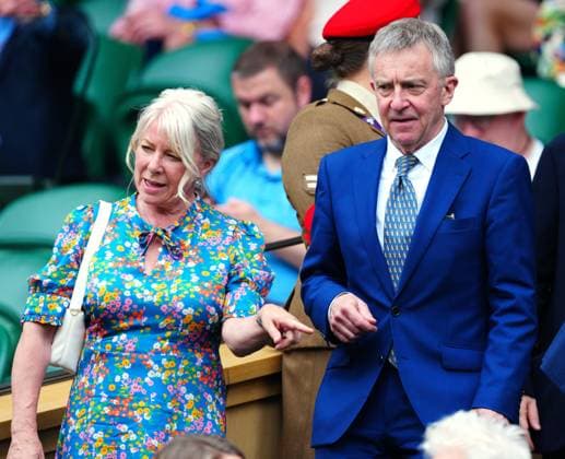 Mandatory Credit: Photo by Javier Garcia Shutterstock (14003010ab) John McCarthy and Jill Morrell in the Royal Box on Centre Court Wimbledon Tennis Championships, Day 7, The All England Lawn Tennis and Croquet Club, London, UK - 09 Jul 2023 Wimbledon Tennis Championships, Day 7, The All England Lawn Tennis and Croquet Club, London, UK - 09 Jul 2023  Copyright: xJavierxGarcia Shutterstockx 14003010ab