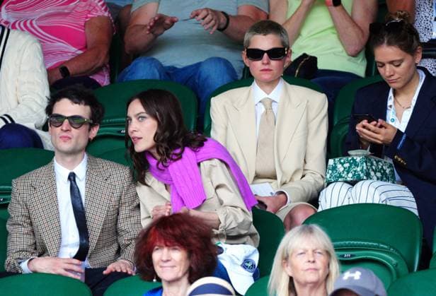 Mandatory Credit: Photo by Javier Garcia Shutterstock (14003010ap) Tom Sturridge, Alexa Chung and Emma Corrin watching the action on Centre Court Wimbledon Tennis Championships, Day 7, The All England Lawn Tennis and Croquet Club, London, UK - 09 Jul 2023 Wimbledon Tennis Championships, Day 7, The All England Lawn Tennis and Croquet Club, London, UK - 09 Jul 2023  Copyright: xJavierxGarcia Shutterstockx 14003010ap