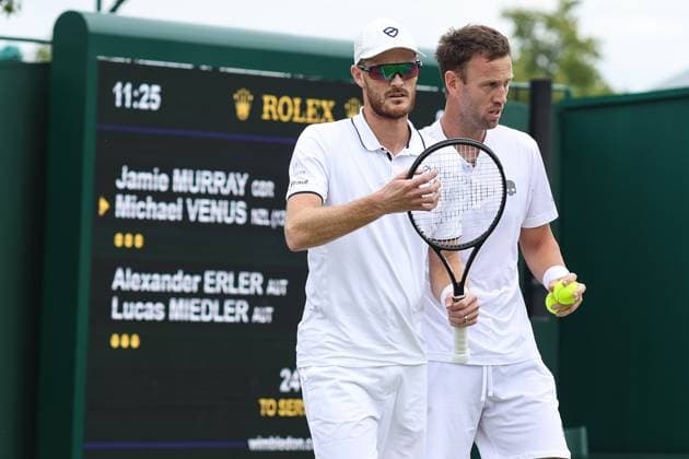 Wimbledon Tag Sieben 9. Juli 2023, Wimbledon Wimbledon Tennis Championships Tag Sieben Jamie Murray GBR und Doppelpartner Michael Venus NZL Foto Charlotte Wilson Abseits Wimbledon UK  Copyright: xCharlottexWilsonx xOffsidexOffside