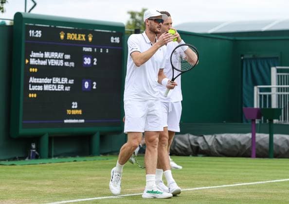 Wimbledon Tag Sieben 9. Juli 2023, Wimbledon Wimbledon Tennis Championships Tag Sieben Jamie Murray GBR und Doppelpartner Michael Venus NZL Foto Charlotte Wilson Abseits Wimbledon UK  Copyright: xCharlottexWilsonx xOffsidexOffside