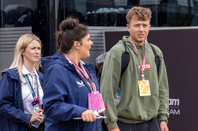 9th July 2023: Silverstone Circuit, Northamptonshire, England: Formula 1 2023 Aramco British F1 Grand Prix: Race Day; Radio host and television personality Roman Kemp in the paddock at Silverstone  ActionPlus12529100 TimxWilliams