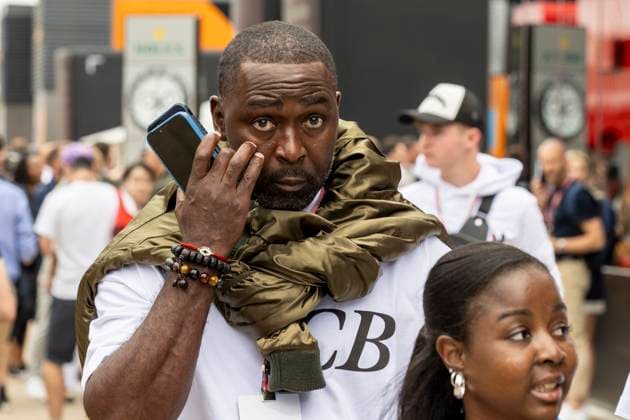 9th July 2023: Silverstone Circuit, Northamptonshire, England: Formula 1 2023 Aramco British F1 Grand Prix: Race Day; Ex Mancheser United player Andy Cole in the paddock at Silverstone  ActionPlus12529109 TimxWilliams