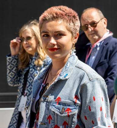 9th July 2023: Silverstone Circuit, Northamptonshire, England: Formula 1 2023 Aramco British F1 Grand Prix: Race Day; Actress Florence Pugh in the paddock at Silverstone  ActionPlus12529113 TimxWilliams