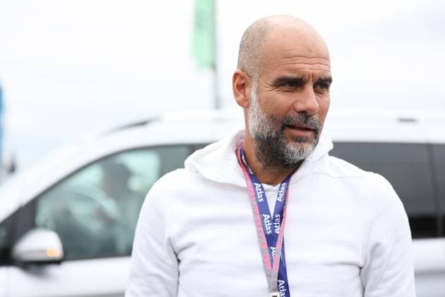 Pep Guardiola, Coach of Manchester City, portrait during the 2023 Formula 1 Aramco British Grand Prix, 10th round of the 2023 Formula One World Championship, WM, Weltmeisterschaft from July 7 to 9, 2023 on the Silverstone Circuit, in Silverstone, United Kingdom - F1 - BRITISH GRAND PRIX 2023 - RACE DPPI Panoramic  03323013_AV6_5843 