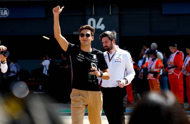 63 George Russell GBR, Mercedes AMG Petronas F1 Team , F1 Grand Prix of Great Britain at Silverstone Circuit on July 9, 2023 in Silverstone, Great Britain Photo by HOCH ZWEI Silverstone Great Britain