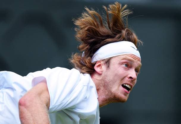 Mandatory Credit: Photo by Javier Garcia Shutterstock (14003010cg) Andrey Rublev during his fourth round match Wimbledon Tennis Championships, Day 7, The All England Lawn Tennis and Croquet Club, London, UK - 09 Jul 2023 Wimbledon Tennis Championships, Day 7, The All England Lawn Tennis and Croquet Club, London, UK - 09 Jul 2023  Copyright: xJavierxGarcia Shutterstockx 14003010cg