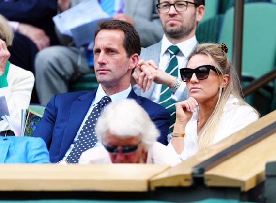 Mandatory Credit: Photo by Javier Garcia Shutterstock (14003010ch) Ben Ainslie and Georgie Thompson in the Royal Box on Centre Court Wimbledon Tennis Championships, Day 7, The All England Lawn Tennis and Croquet Club, London, UK - 09 Jul 2023 Wimbledon Tennis Championships, Day 7, The All England Lawn Tennis and Croquet Club, London, UK - 09 Jul 2023  Copyright: xJavierxGarcia Shutterstockx 14003010ch