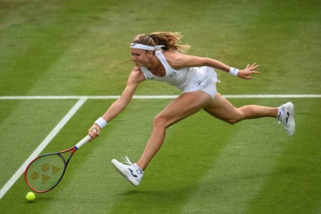 Sport Bilder des Tages The Wimbledon Grand Slam tennis tournament, July 9, 2023, London. Czech tennis player Marie Bouzkova. (CTKxPhoto SidorjakxMartin) CTKPhotoP2023070903330  CTKPhotoP2023070903330