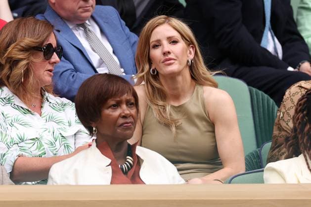 9th July 2023; All England Lawn Tennis and Croquet Club, London, England: Wimbledon Tennis Tournament; Ellie Golding sits in the royal box  ActionPlus12529273 ShaunxBrooks
