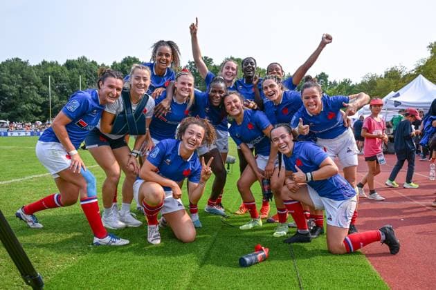 Sport Themen der Woche KW27 Sport Bilder des Tages 09.07.2023, Rugby, Hamburg Sevens 2023, Tag 3, Women, Frankreich vs. Spanien, Frankreich gewinnt die Europameisterschaft. xRHR-FOTO TKx *** 09 07 2023, Rugby, Hamburg Sevens 2023, Day 3, Women, France vs Spain, France wins European Championship xRHR PHOTO TKx Copyright: RHR-FOTOx RHR-FOTO TK