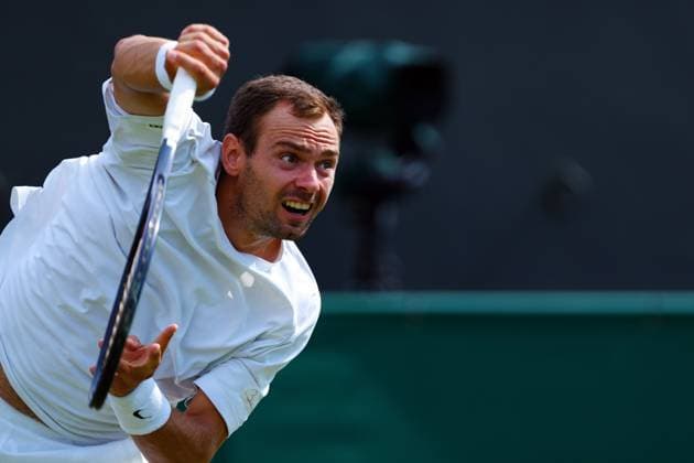 Mandatory Credit: Photo by Javier Garcia Shutterstock (14003010ct) Roman Safiullin during his fourth round match Wimbledon Tennis Championships, Day 7, The All England Lawn Tennis and Croquet Club, London, UK - 09 Jul 2023 Wimbledon Tennis Championships, Day 7, The All England Lawn Tennis and Croquet Club, London, UK - 09 Jul 2023  Copyright: xJavierxGarcia Shutterstockx 14003010ct