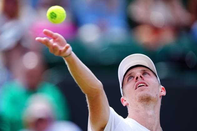 Mandatory Credit: Photo by Javier Garcia Shutterstock (14003010cu) Denis Shapovalov during his fourth round match Wimbledon Tennis Championships, Day 7, The All England Lawn Tennis and Croquet Club, London, UK - 09 Jul 2023 Wimbledon Tennis Championships, Day 7, The All England Lawn Tennis and Croquet Club, London, UK - 09 Jul 2023  Copyright: xJavierxGarcia Shutterstockx 14003010cu