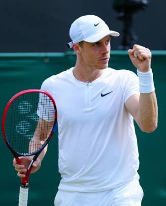 Mandatory Credit: Photo by Javier Garcia Shutterstock (14003010cv) Denis Shapovalov during his fourth round match Wimbledon Tennis Championships, Day 7, The All England Lawn Tennis and Croquet Club, London, UK - 09 Jul 2023 Wimbledon Tennis Championships, Day 7, The All England Lawn Tennis and Croquet Club, London, UK - 09 Jul 2023  Copyright: xJavierxGarcia Shutterstockx 14003010cv