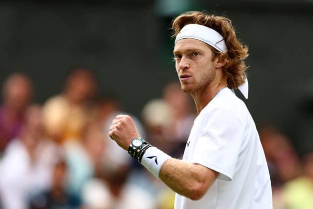 Mandatory Credit: Photo by Simon Dael Shutterstock (14003009cn) Andrey Rublev during his fourth round match Wimbledon Tennis Championships, Day 7, The All England Lawn Tennis and Croquet Club, London, UK - 09 Jul 2023 Wimbledon Tennis Championships, Day 7, The All England Lawn Tennis and Croquet Club, London, UK - 09 Jul 2023  Copyright: xSimonxDael Shutterstockx 14003009cn