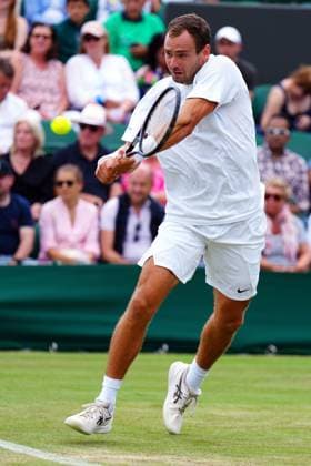 Mandatory Credit: Photo by Javier Garcia Shutterstock (14003010di) Roman Safiullin during his fourth round match Wimbledon Tennis Championships, Day 7, The All England Lawn Tennis and Croquet Club, London, UK - 09 Jul 2023 Wimbledon Tennis Championships, Day 7, The All England Lawn Tennis and Croquet Club, London, UK - 09 Jul 2023  Copyright: xJavierxGarcia Shutterstockx 14003010di