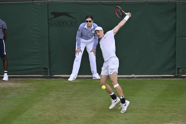 Tennis : Wimbledon 2023 - Angleterre - Denis Shapovalov - Canada Tennis : Wimbledon 2023 - Angleterre- 09 07 23 ChrysleneCaillaud Panoramic  