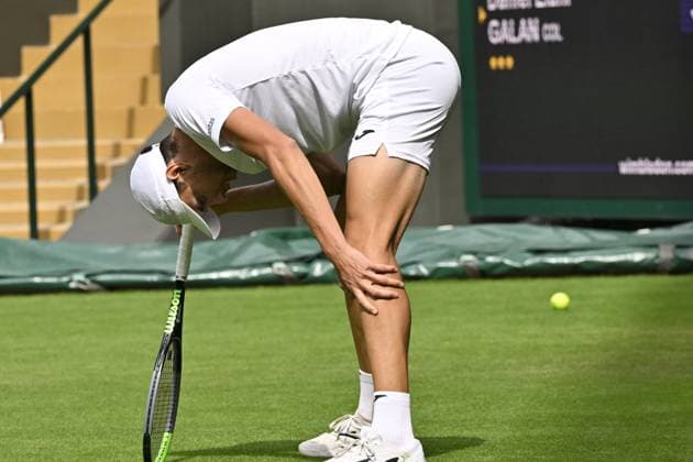 Tennis : Wimbledon 2023 - Angleterre - Daniel Elahi Galan - Colombie Tennis : Wimbledon 2023 - Angleterre- 09 07 23 ChrysleneCaillaud Panoramic  