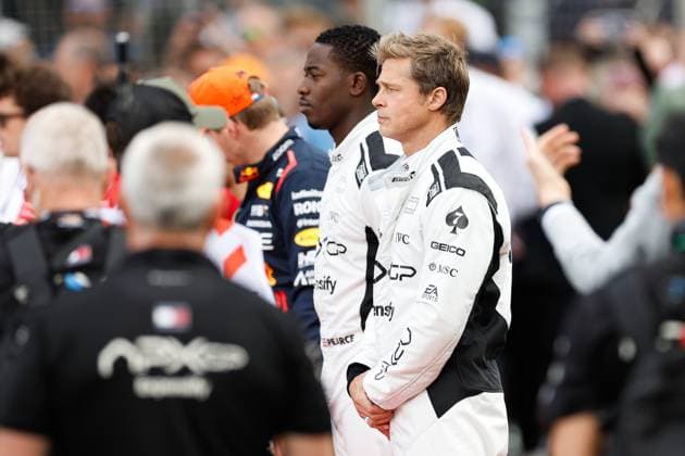 Brad Pitt USA , F1 Grand Prix of Great Britain at Silverstone Circuit on July 9, 2023 in Silverstone, Great Britain Photo by HOCH ZWEI Silverstone Great Britain