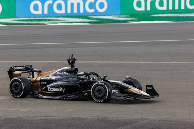Car of the fictional Apex APXGP Team, for the upcoming Formula One based movie Apex by Apple Studios and Bruckheimer Films, F1 Grand Prix of Great Britain at Silverstone Circuit on July 9, 2023 in Silverstone, Great Britain Photo by HOCH ZWEI Silverstone Great Britain