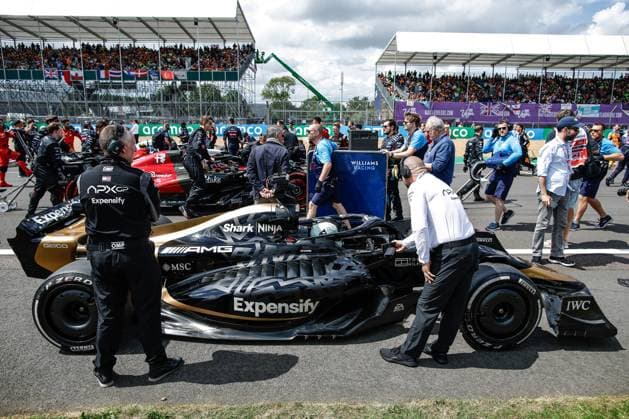 Car of the fictional Apex APXGP Team, for the upcoming Formula One based movie Apex by Apple Studios and Bruckheimer Films, F1 Grand Prix of Great Britain at Silverstone Circuit on July 9, 2023 in Silverstone, Great Britain Photo by HOCH ZWEI Silverstone Great Britain