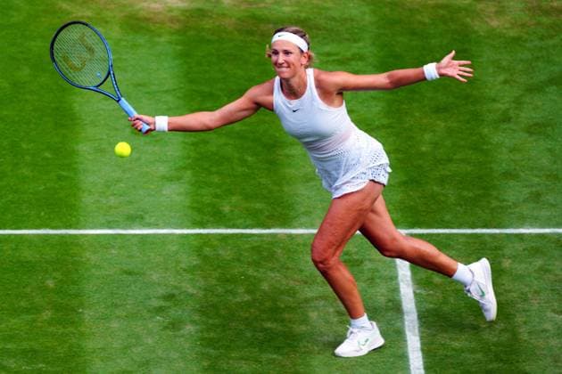Mandatory Credit: Photo by Javier Garcia Shutterstock (14003010gw) Victoria Azarenka during her fourth round match Wimbledon Tennis Championships, Day 7, The All England Lawn Tennis and Croquet Club, London, UK - 09 Jul 2023 Wimbledon Tennis Championships, Day 7, The All England Lawn Tennis and Croquet Club, London, UK - 09 Jul 2023  Copyright: xJavierxGarcia Shutterstockx 14003010gw
