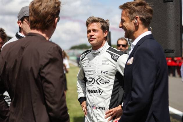 PITT Brad (USA), actor playing Sonny Hayes, driver of the fictional Apex APXGP team in the F1 movie by Apple Studios Bruckheimer Films, portrait during the 2023 Formula 1 Aramco British Grand Prix, 10th round of the 2023 Formula One World Championship, WM, Weltmeisterschaft from July 7 to 9, 2023 on the Silverstone Circuit, in Silverstone, United Kingdom - F1 - BRITISH GRAND PRIX 2023 - RACE DPPI Panoramic  00123025_AV6_8053 