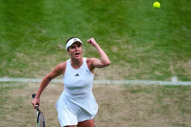 Mandatory Credit: Photo by Javier Garcia Shutterstock (14003010hj) Elina Svitolina during her fourth round match Wimbledon Tennis Championships, Day 7, The All England Lawn Tennis and Croquet Club, London, UK - 09 Jul 2023 Wimbledon Tennis Championships, Day 7, The All England Lawn Tennis and Croquet Club, London, UK - 09 Jul 2023  Copyright: xJavierxGarcia Shutterstockx 14003010hj