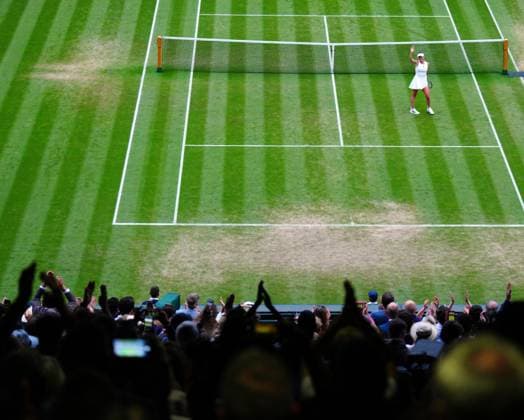 Mandatory Credit: Photo by Javier Garcia Shutterstock (14003010hw) Elina Svitolina celebrates after winning her fourth round match Wimbledon Tennis Championships, Day 7, The All England Lawn Tennis and Croquet Club, London, UK - 09 Jul 2023 Wimbledon Tennis Championships, Day 7, The All England Lawn Tennis and Croquet Club, London, UK - 09 Jul 2023  Copyright: xJavierxGarcia Shutterstockx 14003010hw