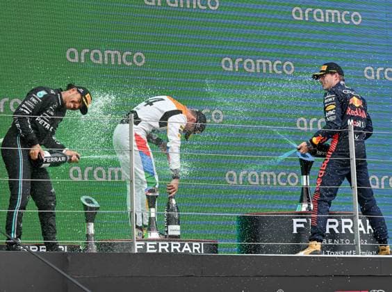 Formula 1 Lenovo British Grand Prix Max Verstappen, Red Bull Racing wins the Formula 1 Aramco British Grand Prix with Lando Norris, McLaren, Second and Lewis Hamilton, Mercedes, Third at Silverstone, Towcester, Northamptonshire, UK on July 09 2023. Lee Floyd, Credit:Lee Floyd Avalon UK, Northamptonshire, Towcester, Silverstone Copyright: xLeexFloydx xAvalonx 0788128145