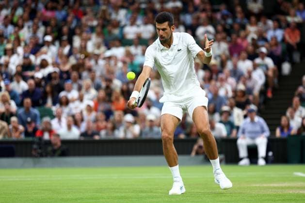 Mandatory Credit: Photo by Simon Dael Shutterstock (14003009gk) Novak Djokovic during his fourth round match Wimbledon Tennis Championships, Day 7, The All England Lawn Tennis and Croquet Club, London, UK - 09 Jul 2023 Wimbledon Tennis Championships, Day 7, The All England Lawn Tennis and Croquet Club, London, UK - 09 Jul 2023  Copyright: xSimonxDael Shutterstockx 14003009gk