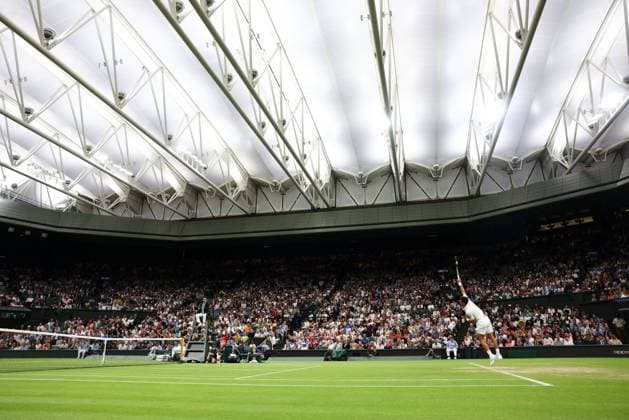Mandatory Credit: Photo by Simon Dael Shutterstock (14003009gn) Novak Djokovic during his fourth round match Wimbledon Tennis Championships, Day 7, The All England Lawn Tennis and Croquet Club, London, UK - 09 Jul 2023 Wimbledon Tennis Championships, Day 7, The All England Lawn Tennis and Croquet Club, London, UK - 09 Jul 2023  Copyright: xSimonxDael Shutterstockx 14003009gn