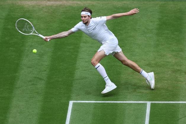 Alexander Bublik TENNIS : Wimbledon 2023 - 09 07 2023 AntoineCouvercelle Panoramic  