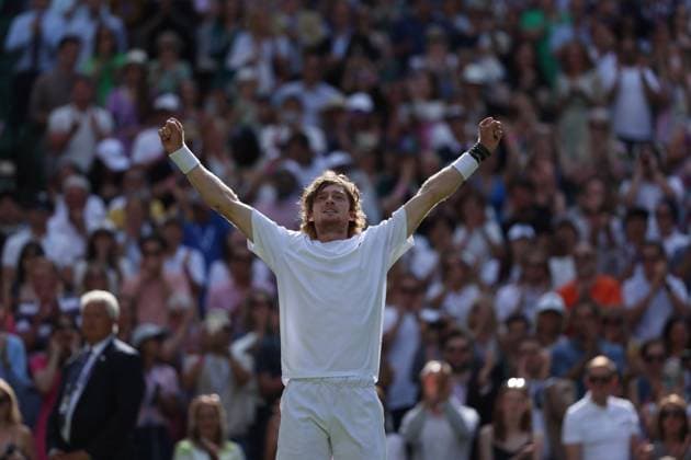 Andrey Rublev (Rus) TENNIS : Wimbledon 2023 - 09 07 2023 AntoineCouvercelle Panoramic  