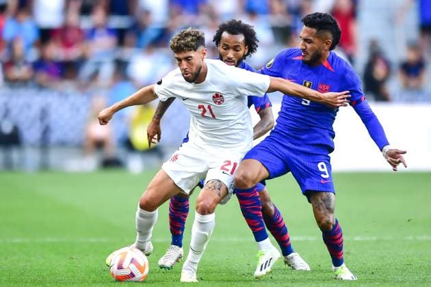 RECORD DATE NOT STATED 2023 CONCACAF Gold Cup United States vs Canada Jonathan Osorio of Canada during the game United States (USA) vs Canada corresponding to Quarterfinals of the CONCACAF Gold Cup 2023, at TQL Stadium, on July 09, 2023. <br><br> Jonathan Osorio de Canada durante el partido Estados Unidos (EUA) vs Canada, correspondiente a cuartos de Final de la Copa Oro de la CONCACAF 2023, en el TQL Stadium, el 09 de Julio de 2023. CINCINNATI OHIO ESTADOS UNIDOS  Copyright: xIsaacxOrtizx 20230709193813_CGC_23_CF_USA_CAN_OSORIO67