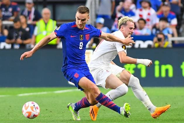 RECORD DATE NOT STATED 2023 CONCACAF Gold Cup United States vs Canada (L-R), James Sands of USA and Liam Millar of Canada during the game United States (USA) vs Canada corresponding to Quarterfinals of the CONCACAF Gold Cup 2023, at TQL Stadium, on July 09, 2023. <br><br> (I-D), James Sands de USA y Liam Millar de Canada durante el partido Estados Unidos (EUA) vs Canada, correspondiente a cuartos de Final de la Copa Oro de la CONCACAF 2023, en el TQL Stadium, el 09 de Julio de 2023. CINCINNATI OHIO ESTADOS UNIDOS  Copyright: xJONATHANxDUENASx 20230709201039_CGC_23_CF_USA_CAN_SANDS101