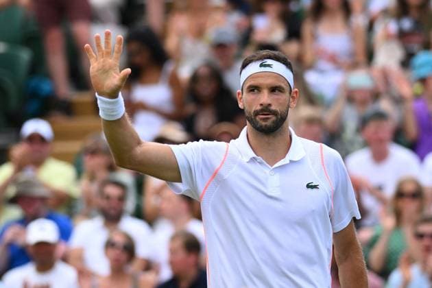 Sport Bilder des Tages Wimbledon Championships Day 7 Grigor Dimitrov (BUL) during his fourth round match at the 2023 Wimbledon Championships at the AELTC in London, UK on July 9, 2023. Photo by Corinne Dubreuil ABACAPRESS.COM London United Kingdom  Copyright: xDubreuilxCorinne ABACAx 860097_054 DubreuilxCorinne ABACAx 860097_054