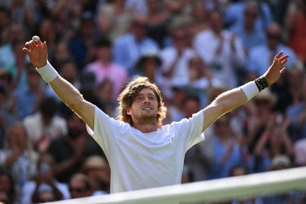Wimbledon Championships Day 7 Andrey Rublev (RUS) during his fourth round match at the 2023 Wimbledon Championships at the AELTC in London, UK on July 9, 2023. Photo by Corinne Dubreuil ABACAPRESS.COM London United Kingdom  Copyright: xDubreuilxCorinne ABACAx 860097_081 DubreuilxCorinne ABACAx 860097_081