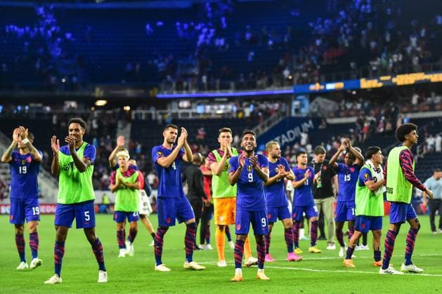 RECORD DATE NOT STATED 2023 CONCACAF Gold Cup United States vs Canada Bryan Reynolds, Matt miazga, Jesus Ferreira of USA during the game United States (USA) vs Canada corresponding to Quarterfinals of the CONCACAF Gold Cup 2023, at TQL Stadium, on July 09, 2023. <br><br> Bryan Reynolds, Matt miazga, Jesus Ferreira de USA durante el partido Estados Unidos (EUA) vs Canada, correspondiente a cuartos de Final de la Copa Oro de la CONCACAF 2023, en el TQL Stadium, el 09 de Julio de 2023. CINCINNATI OHIO ESTADOS UNIDOS Copyright: xIsaacxOrtizx 20230709222711_CGC_23_CF_USA_CAN_FERREIRA254