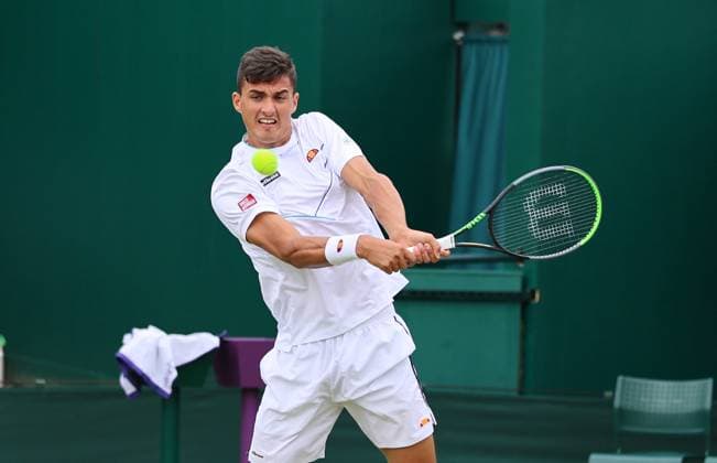 TENNIS - Wimbledon 2023 LONDON,ENGLAND,10.JUL.23 - TENNIS - ATP, Tennis Herren World Tour, Wimbledon, Grand Slam. Image shows Alexander Erler (AUT).  GEPAxpictures xAlanxGrieves