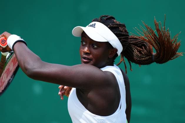 Mandatory Credit: Photo by Javier Garcia Shutterstock (14003748o) Hephzibah Oluwadare during her Girls Singles second round match Wimbledon Tennis Championships, Day 8, The All England Lawn Tennis and Croquet Club, London, UK - 10 Jul 2023 Wimbledon Tennis Championships, Day 8, The All England Lawn Tennis and Croquet Club, London, UK - 10 Jul 2023  Copyright: xJavierxGarcia Shutterstockx 14003748o