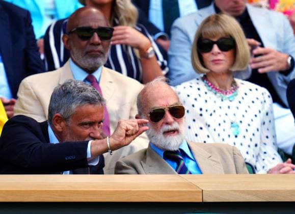 Mandatory Credit: Photo by Javier Garcia Shutterstock (14003748ai) Prince Michael of Kent, Trevor Phillips and Anna Wintour in the Royal Box on Centre Court Wimbledon Tennis Championships, Day 8, The All England Lawn Tennis and Croquet Club, London, UK - 10 Jul 2023 Wimbledon Tennis Championships, Day 8, The All England Lawn Tennis and Croquet Club, London, UK - 10 Jul 2023  Copyright: xJavierxGarcia Shutterstockx 14003748ai