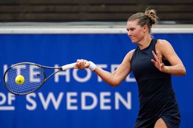 230710 Kajsa Rinaldo Persson, Sweden, on day 1 of the WTA Nordea Open on July 10, 2023 in Bastad, Sweden  Copyright: MATHILDAxAHLBERG BB230710MA062