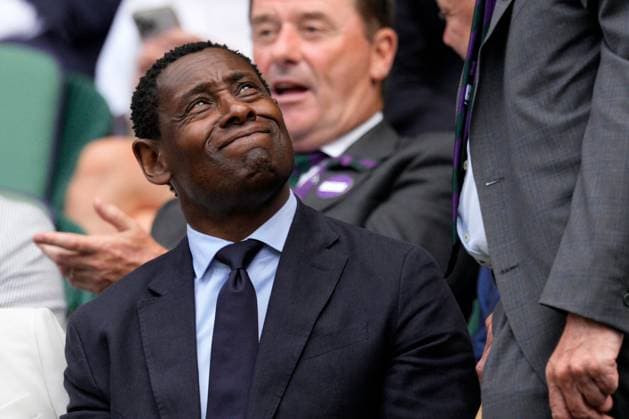 Mandatory Credit: Photo by Dave Shopland Shutterstock (14003750an) David Harewood in the Royal Box on Centre Court Wimbledon Tennis Championships, Day 8, The All England Lawn Tennis and Croquet Club, London, UK - 10 Jul 2023 Wimbledon Tennis Championships, Day 8, The All England Lawn Tennis and Croquet Club, London, UK - 10 Jul 2023  Copyright: xDavexShopland Shutterstockx 14003750an