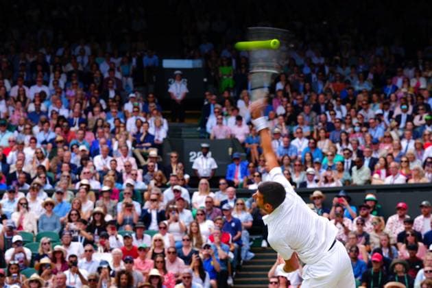 Mandatory Credit: Photo by Javier Garcia Shutterstock (14003748ca) Novak Djokovic during his fourth round match Wimbledon Tennis Championships, Day 8, The All England Lawn Tennis and Croquet Club, London, UK - 10 Jul 2023 Wimbledon Tennis Championships, Day 8, The All England Lawn Tennis and Croquet Club, London, UK - 10 Jul 2023  Copyright: xJavierxGarcia Shutterstockx 14003748ca